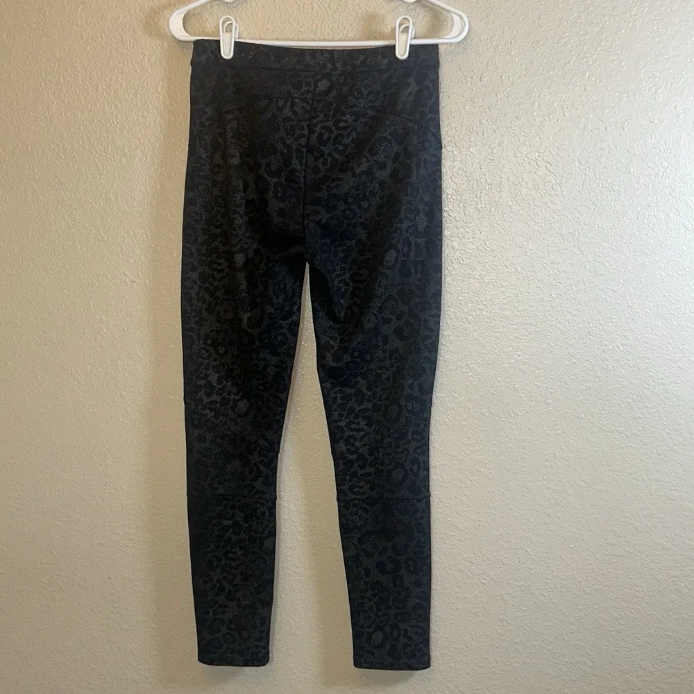 Free People Stretch Ponte Leopard Leggings Antique Lace Black Womens Small NWOT - Picture 2 of 11